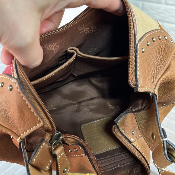 FOSSIL 1954 PATCHWORK GENUINE LEATHER HOBO SHOULDER BAG WOVEN STRAP - Picture 12 of 16